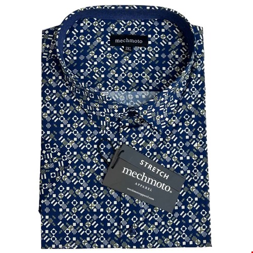 Mechmoto SS Cotton Stretch Shirt Geo Print